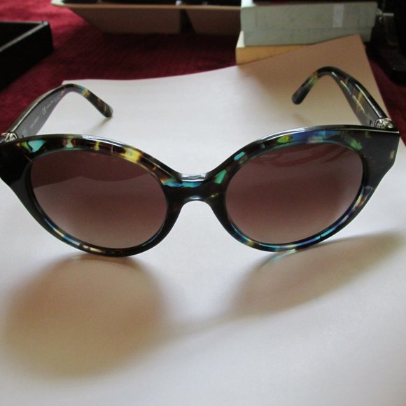 Tory Burch Black and Blue Oversized Sunglasses